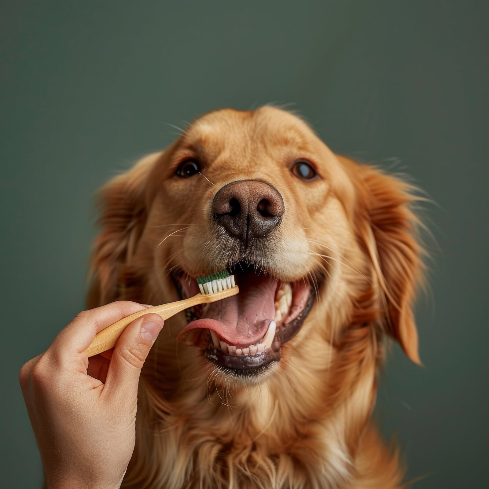 Teeth being brushed as an add-on during grooming